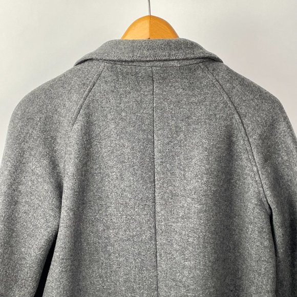 Grey Flannel Modern Korean Car Coat, 3/4 Sleeves, Single Snap Closure, Size M/L - Picture 6 of 8